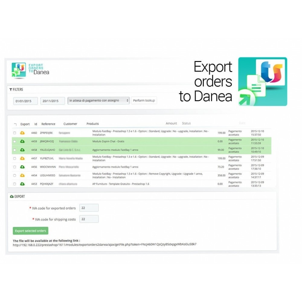 Module Export orders to Danea EasyFatt