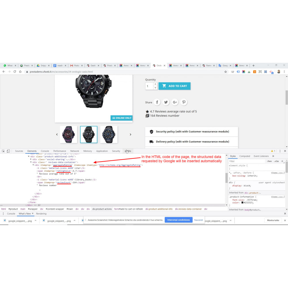 Module Google Structured Data Snippet for Product reviews