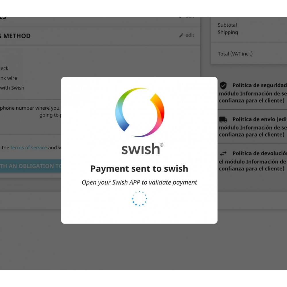 Module Swish för handel - Sync Mobile APP