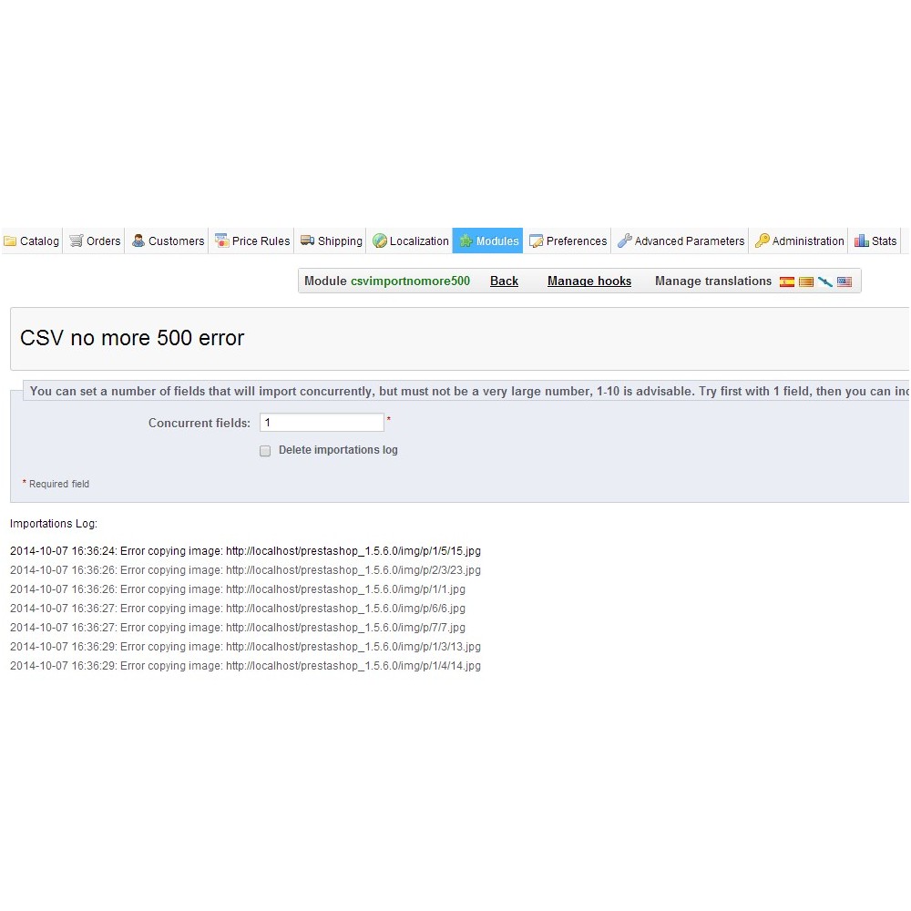 Module CSV Import no more 500 errors