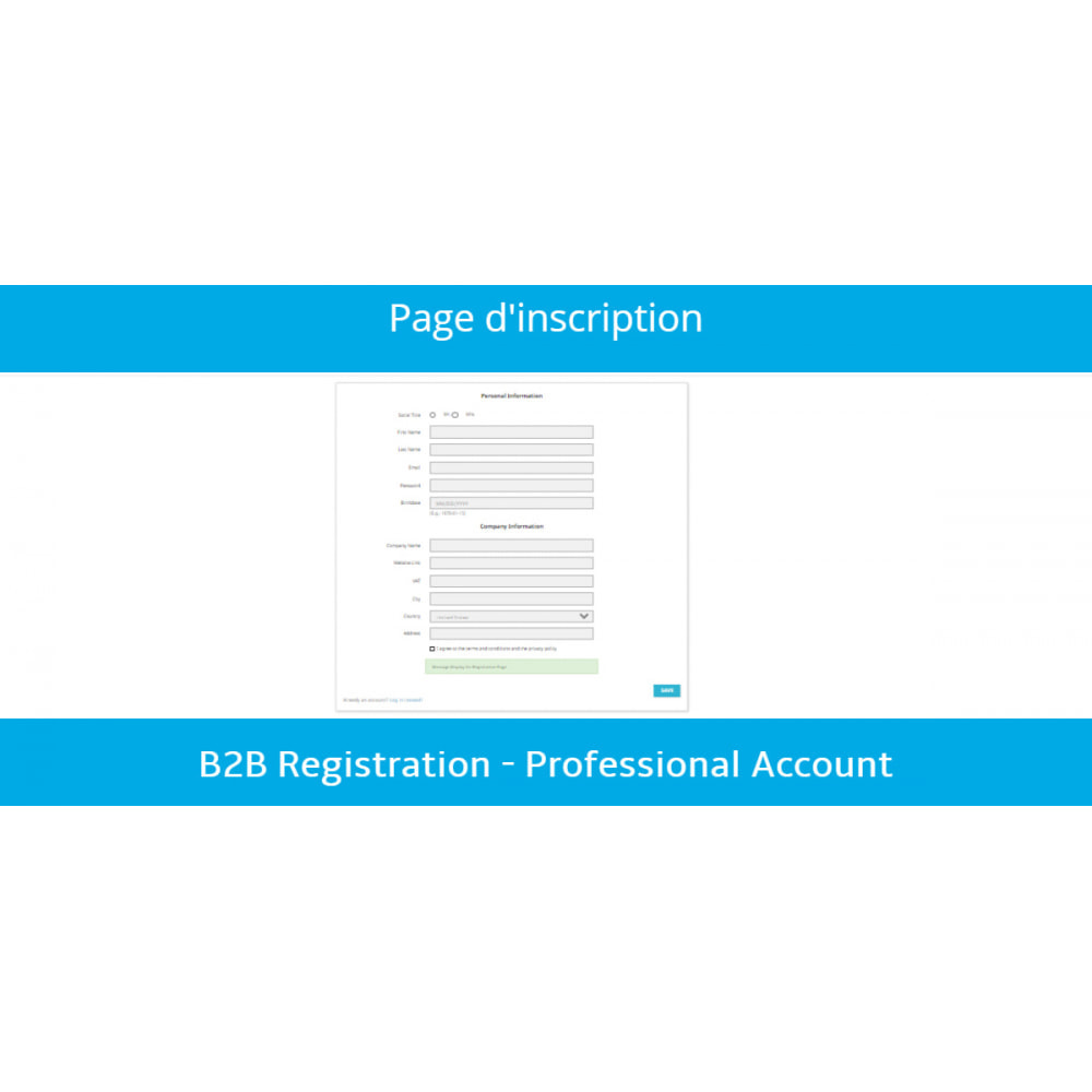 Module B2B Registration - Professional Account