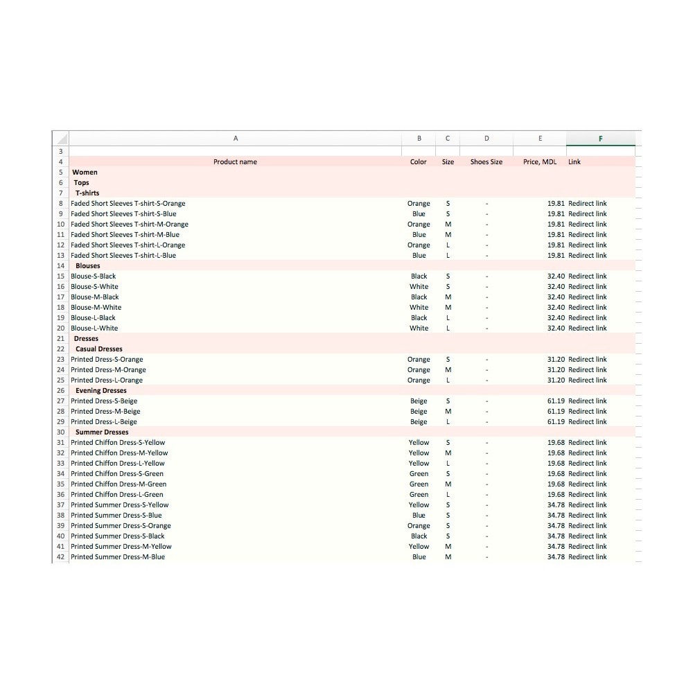 Module Price List generator - CSV, XLS, Excel Export