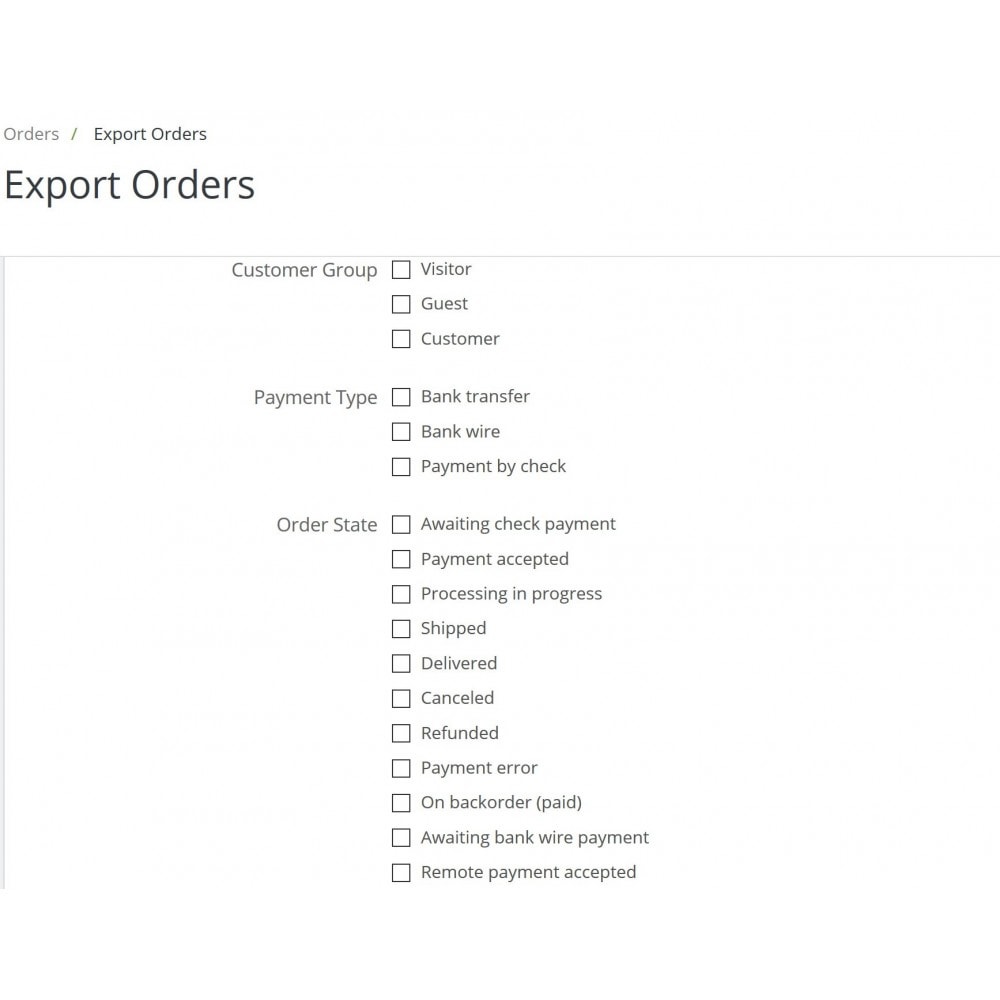Module Export Orders Pro