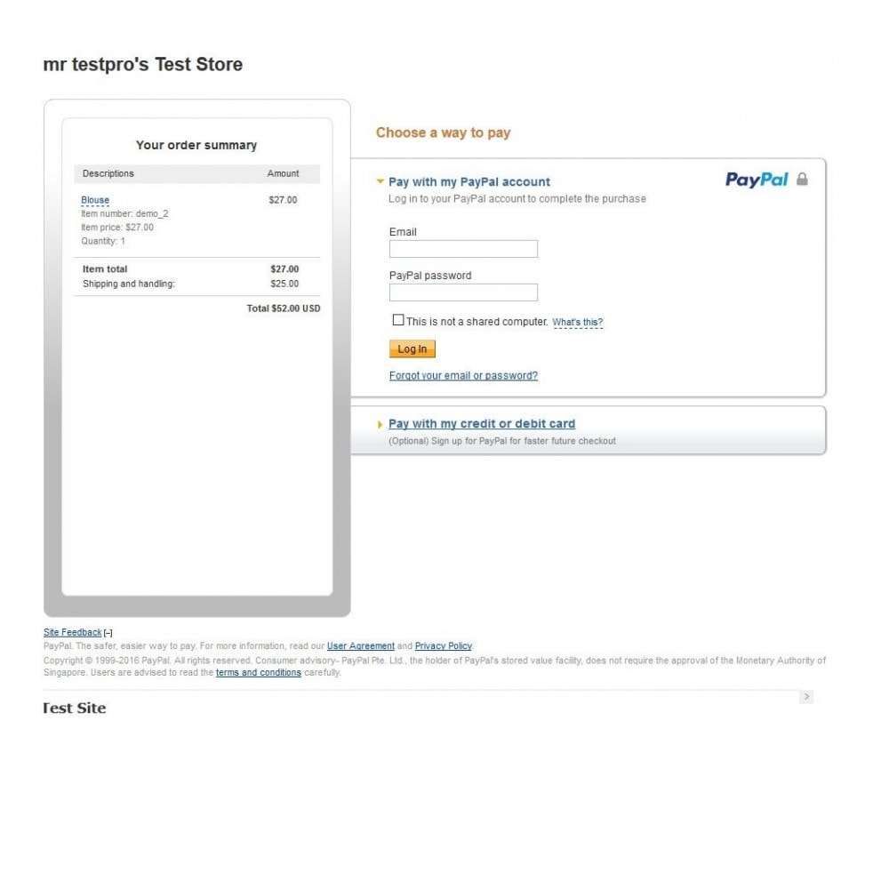 Module Paypal Instant Checkout