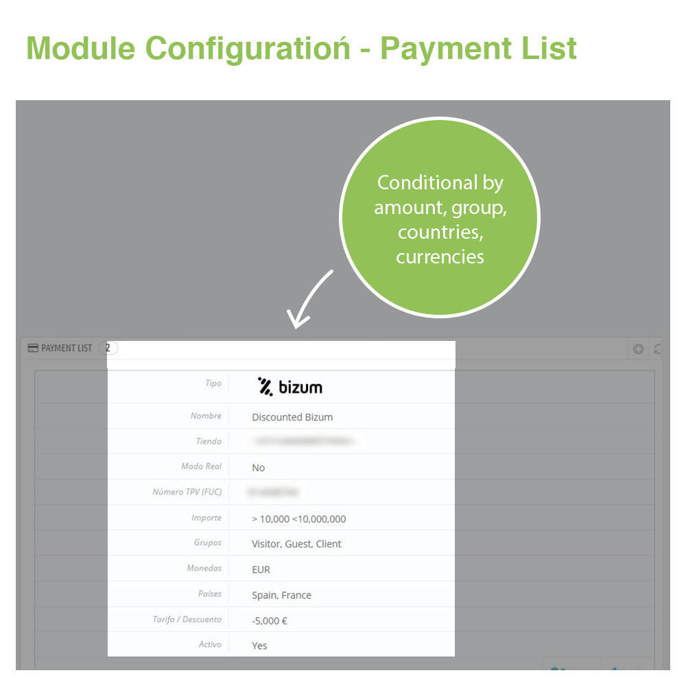 Module Redsys Virtual POS - Card payment + Bizum