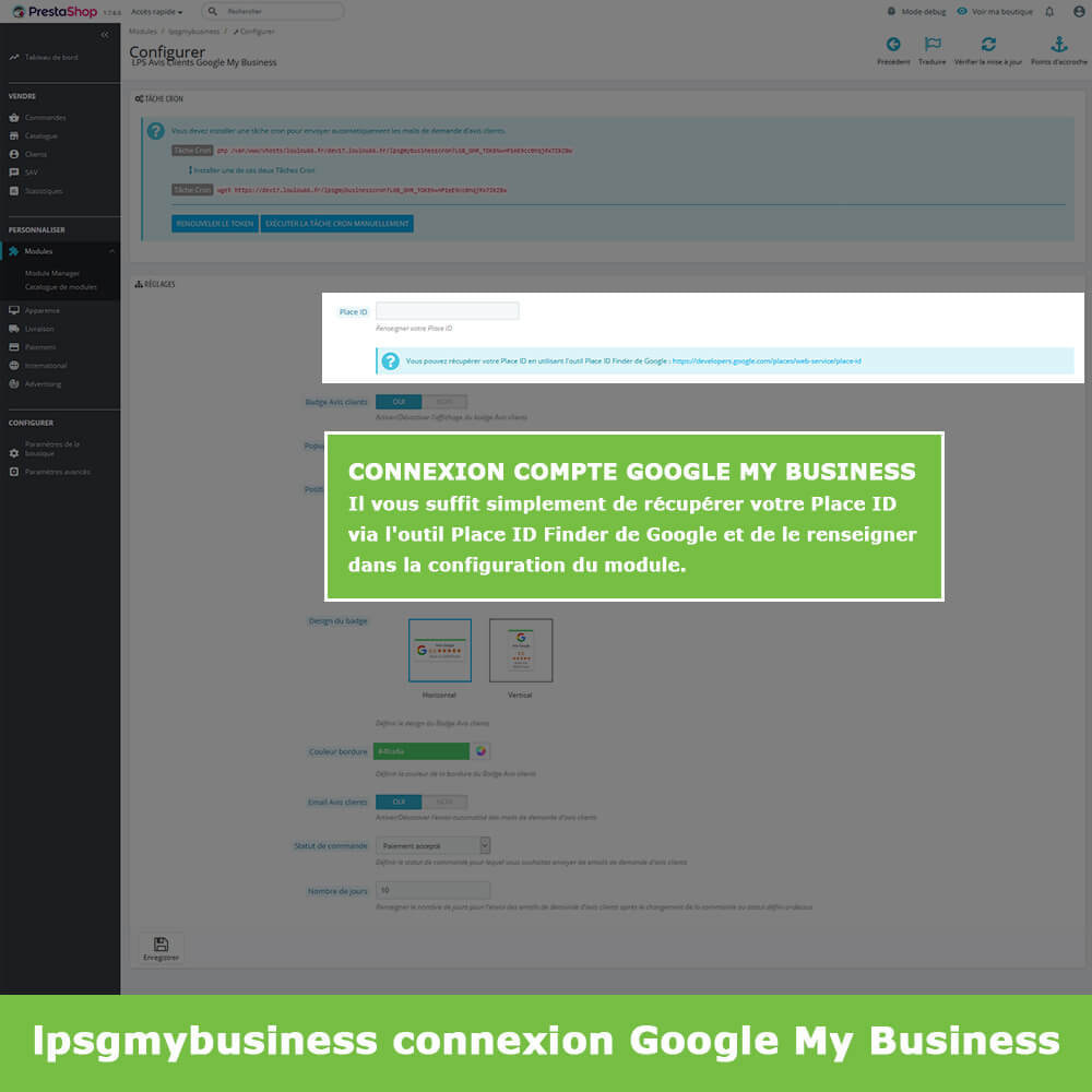 Module Google My Business : Avis & Notes clients