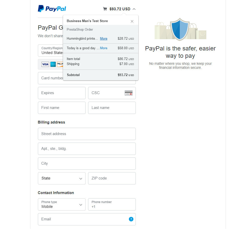 Module PayPal Standard