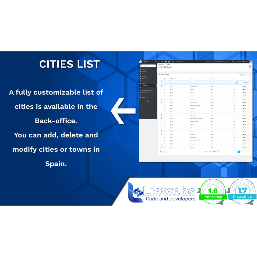 Module Spanish Cities (Spanish cities, towns, villages)