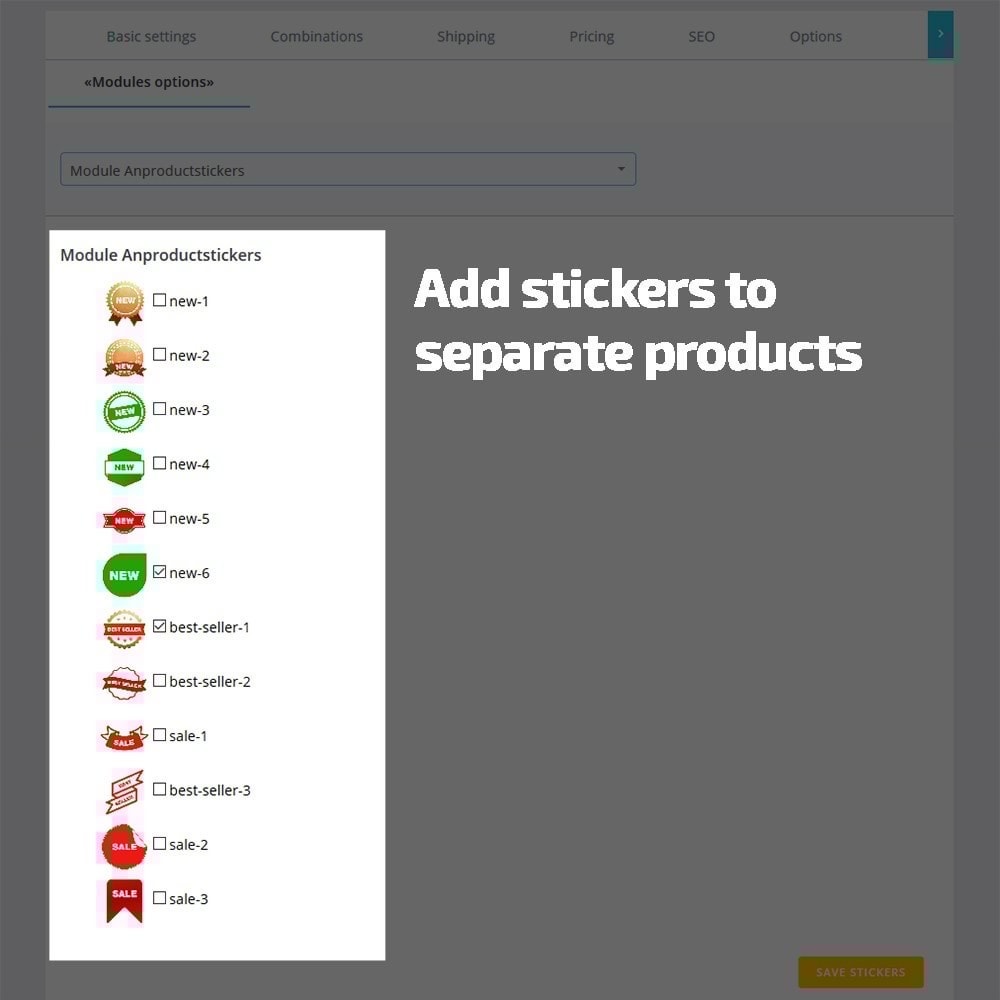 Module AN Stickers & Labels for Products Pro