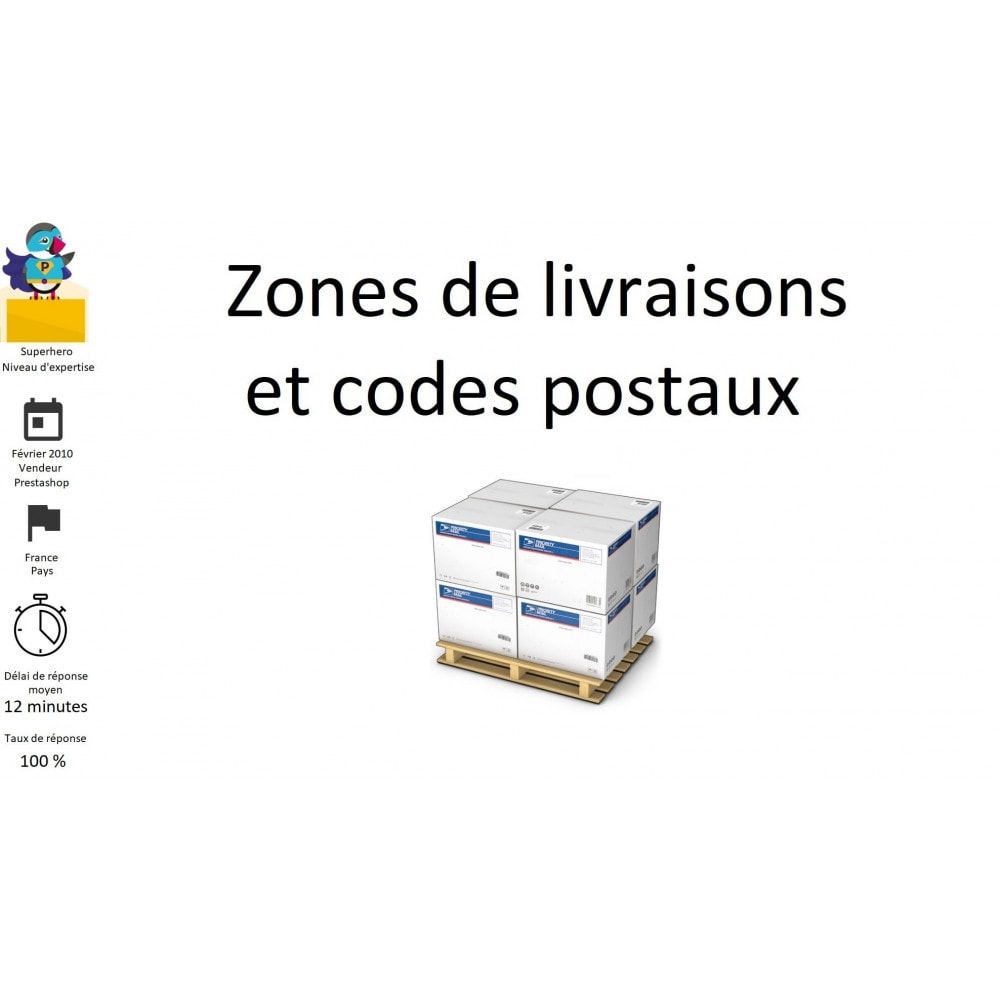 Module Zones de livraisons et codes postaux