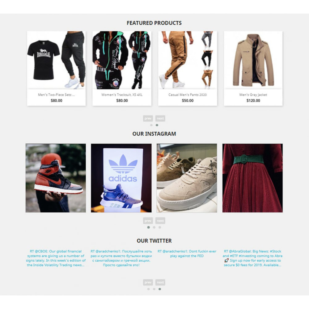 Module Carousels Pack - Instagram, Products, Brands, Supplier