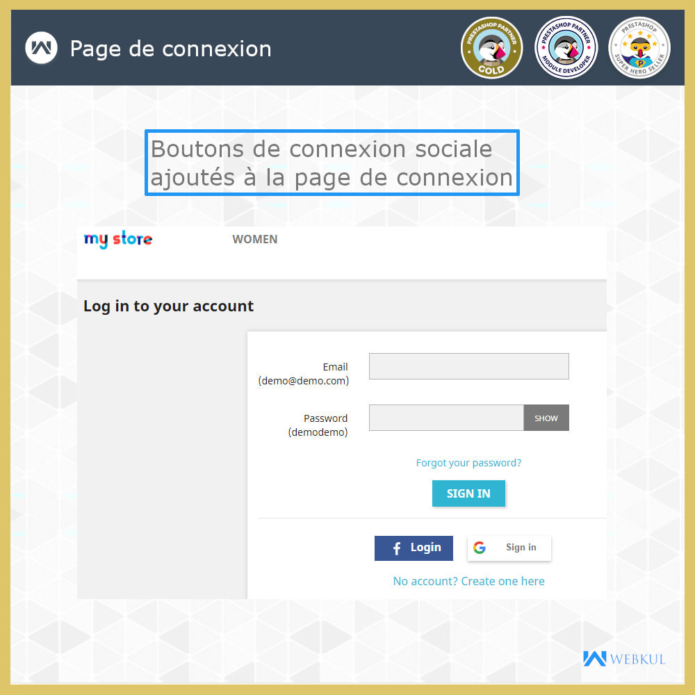 Module Social Connexion | Inscription/connexion en un clic