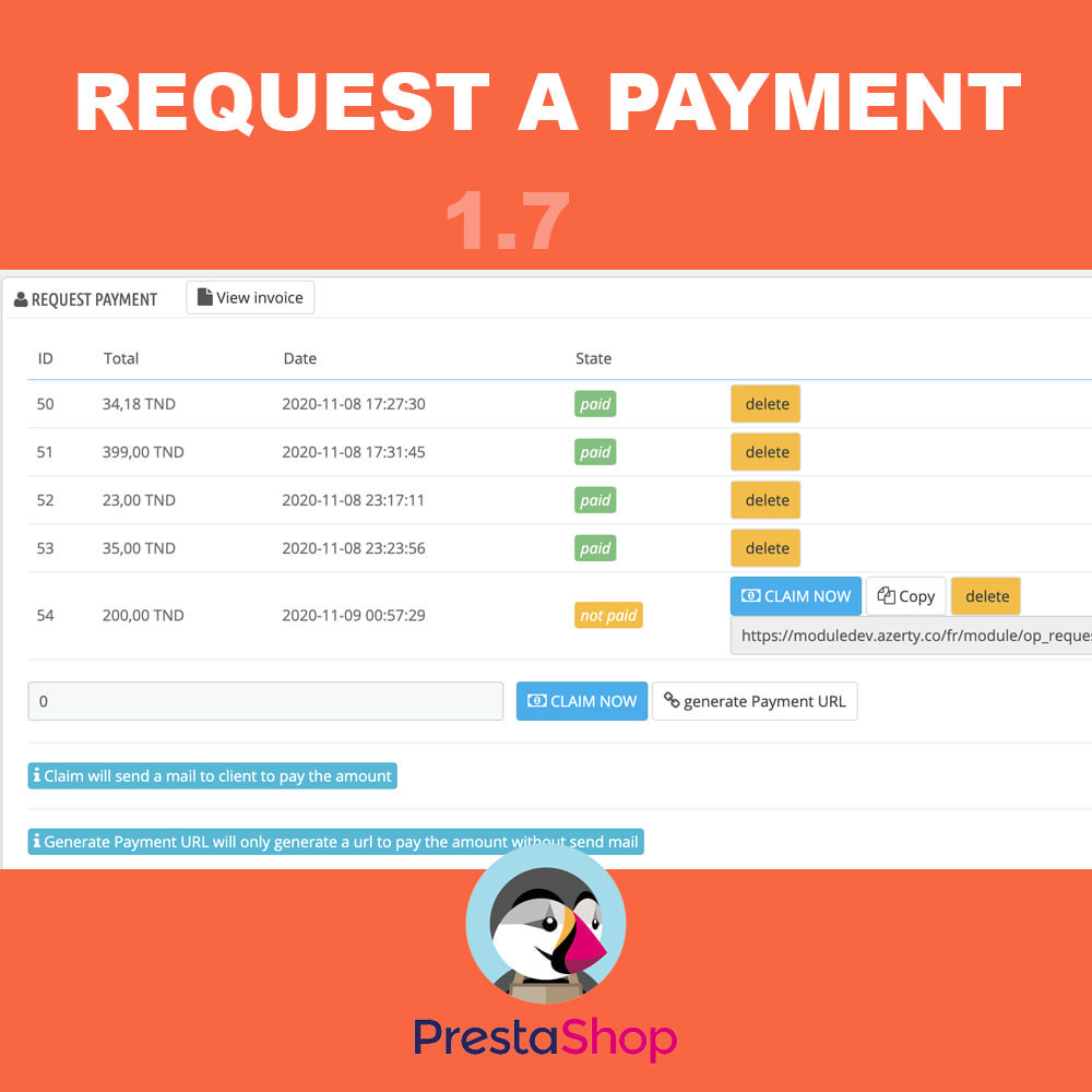 Module Request additional payment