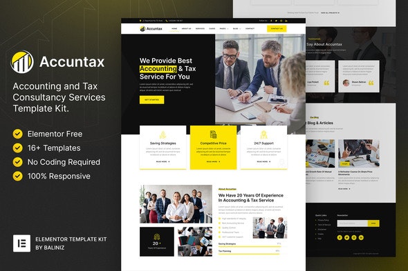 Accuntax – Accounting &amp; Tax Consultancy Services Elementor Template Kit