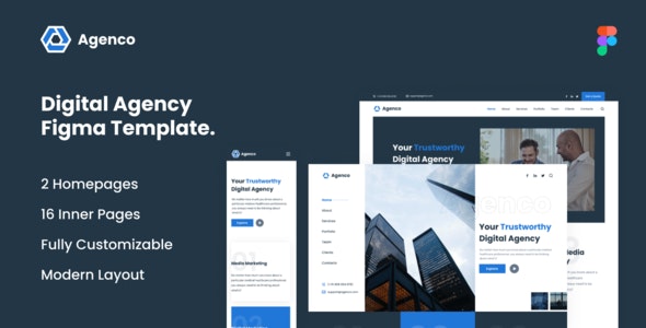 Agenco - Figma Creative Agency Template - Digital Agency