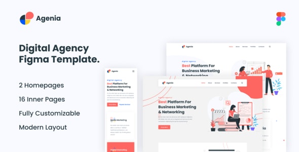 Agenia - Digital Agency Figma Template - Modern &amp; Multipurpose Agency Figma Template