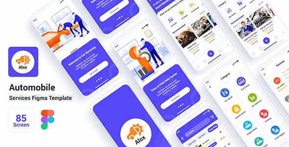 Alox - Automobile Services Figma Template
