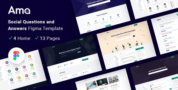 AMA - Social Questions and Answers Figma Template