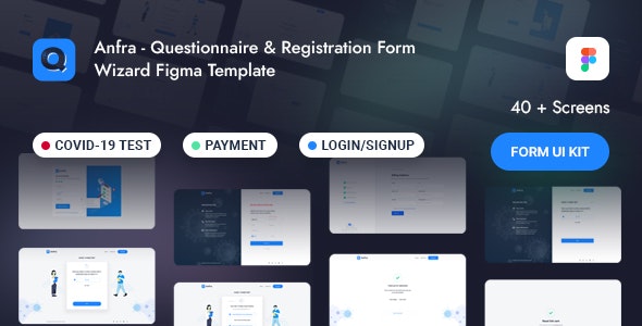 Anfra - Questionnaire &amp; Registration Form Wizard Figma Template