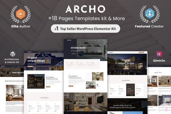 Archo - Architecture &amp; Interior Elementor Template Kit