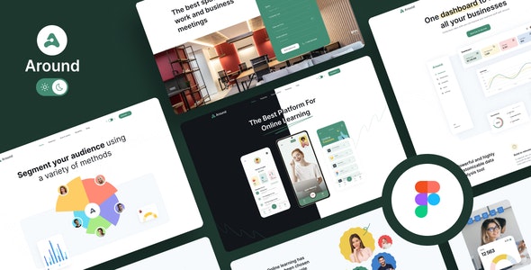 Around - Multipurpose Website &amp; User Dashboard Figma Template