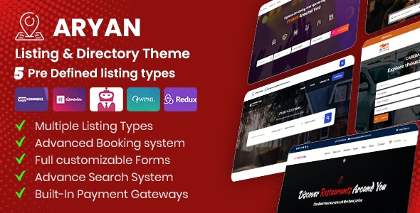 Aryan - Listing &amp; Directory WordPress Theme