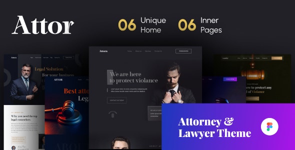 Attor - Attorney &amp; Lawyer Website  Figma Template