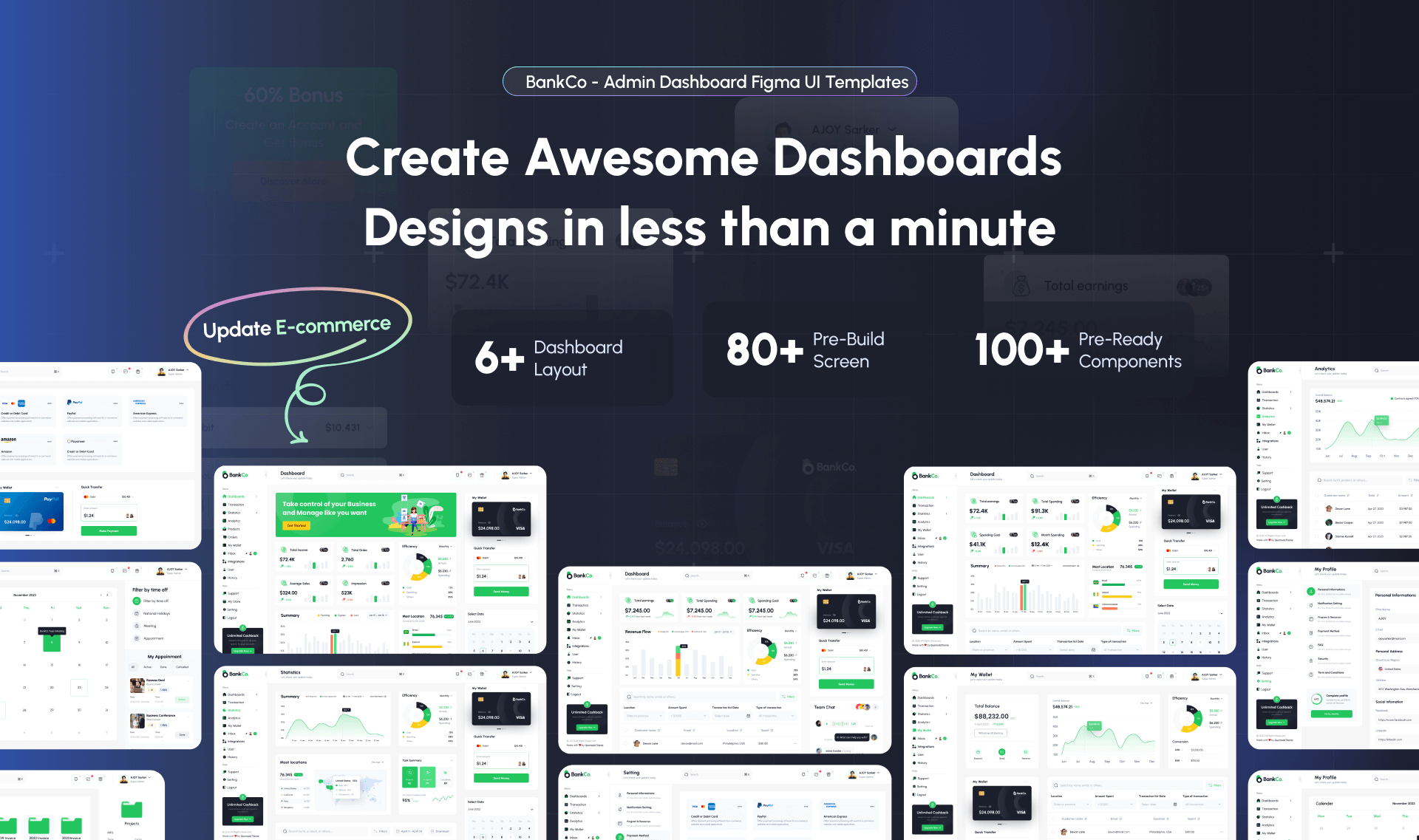 BankCo - Admin Dashboard Figma UI Templates