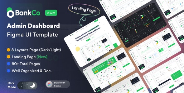 BankCo - Admin Dashboard Figma UI Templates