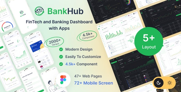 Bankhub - Fintech and Banking  Admin  Dashboard  Figma UI Template