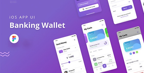 Banking Wallet iOS App UI Figma Template