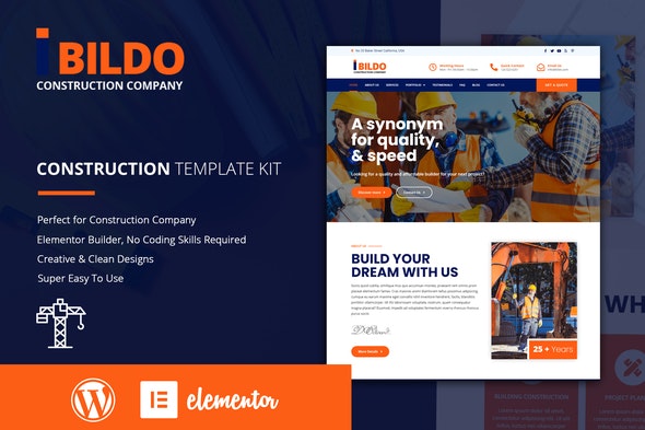 Bildo - Construction Elementor Template Kit