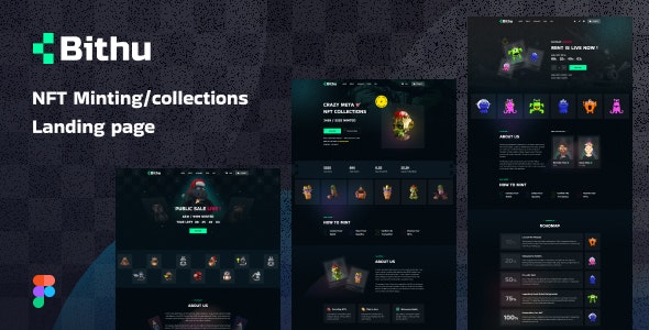 Bithu - NFT Minting/Collection Landing Page Figma Template