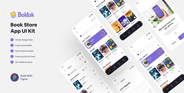 Boktok - Book Store App Figma UI Template