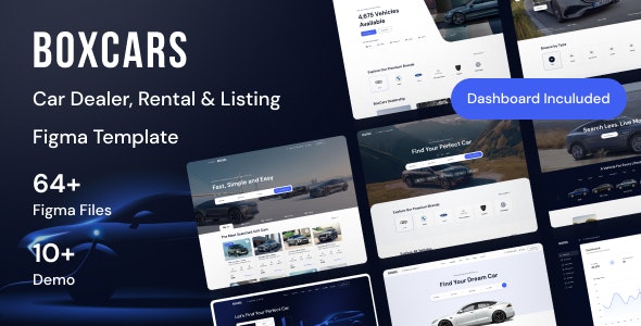 Boxcar - Car Dealer, Rental &amp; Listing Figma Template