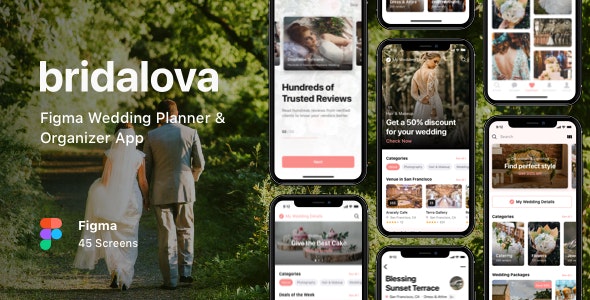 Bridalova - Figma Wedding Planner &amp; Organizer App