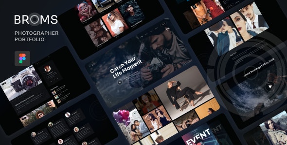 Broms - Photographer Portfolio Figma UI Template