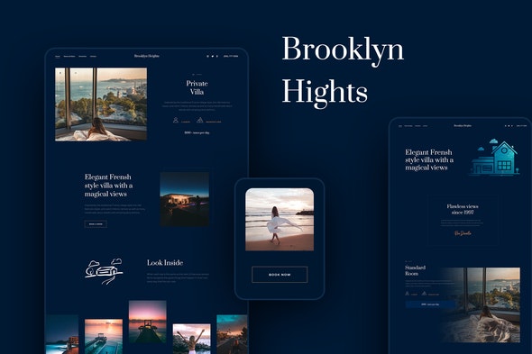 Brooklyn Heights - Private Villa &amp; Hotel Elementor Template Kit