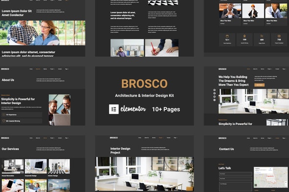 Brosco - Architecture &amp; Interior Elementor Template Kit