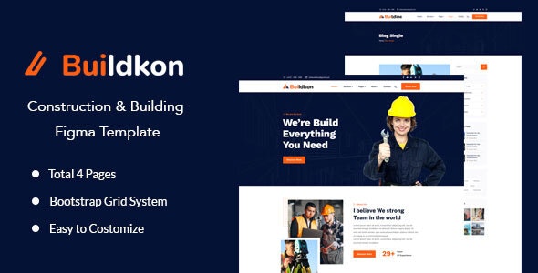 Buildkon - Construction &amp; Building Figma Template