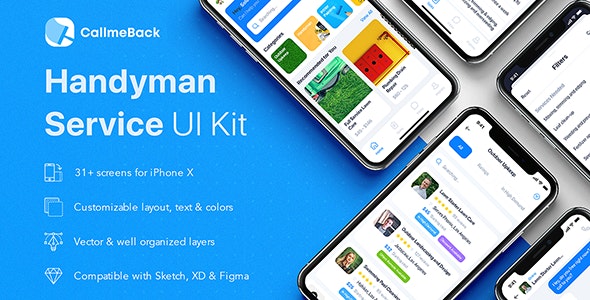 CallmeBack - Handyman Service UI Kit for Figma