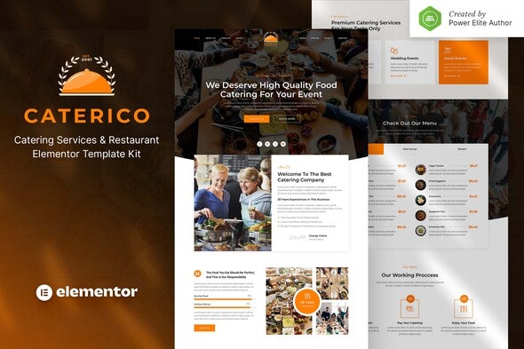 Caterico – Catering Services &amp; Restaurant Elementor Template Kit