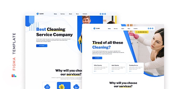 Clino – Cleaning Template for Figma
