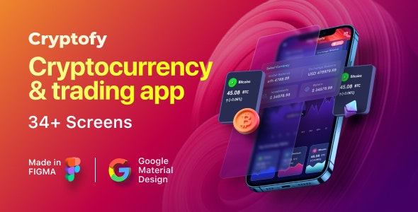 Cryptofy | 34 Premium Crypto Exchange and Trading Mobile App Figma Design Template