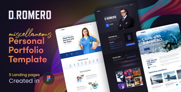 D.Romero | Personal 5 Exclusive Portfolio Landing Figma UI Template