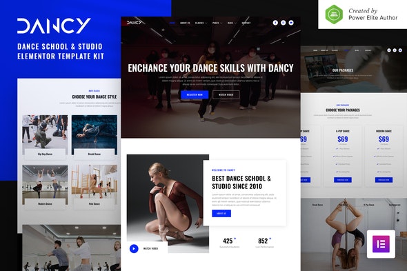 Dancy – Dance School &amp; Studio Elementor Template Kit