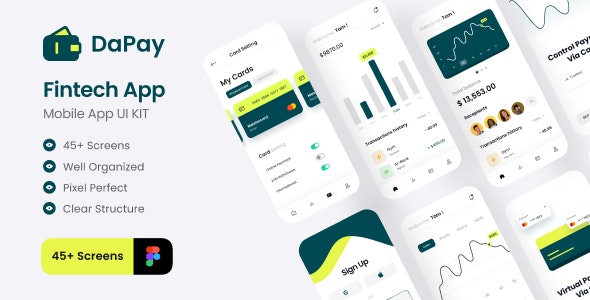 DaPay - Fintech Mobile App UI KIT