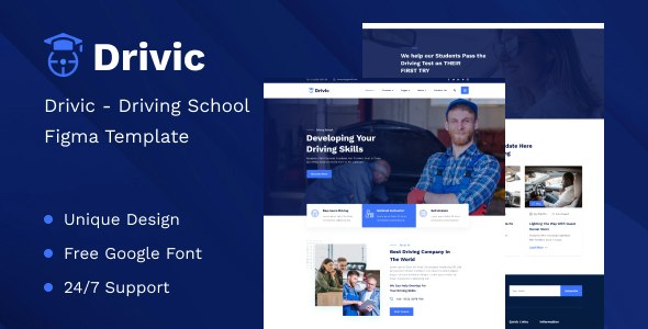 Drivic - Driving School Figma Template