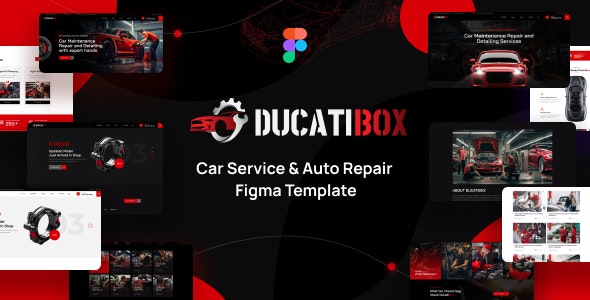 Ducatibox - Car Service &amp; Auto Repair Figma Template