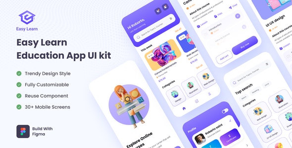 Easy Learn- Education App Figma Template